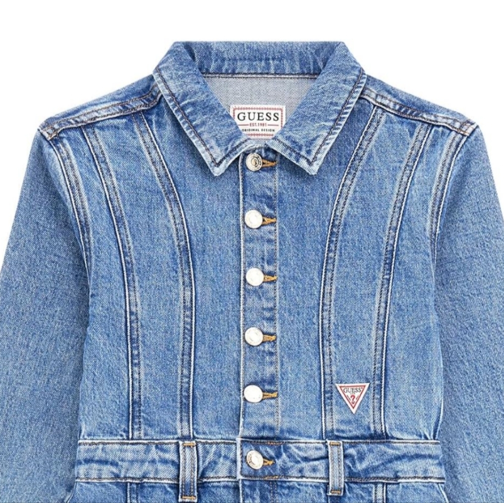 GUESS Girls' Eco Stretch Denim Dress Size 16 - Picture 12 of 16